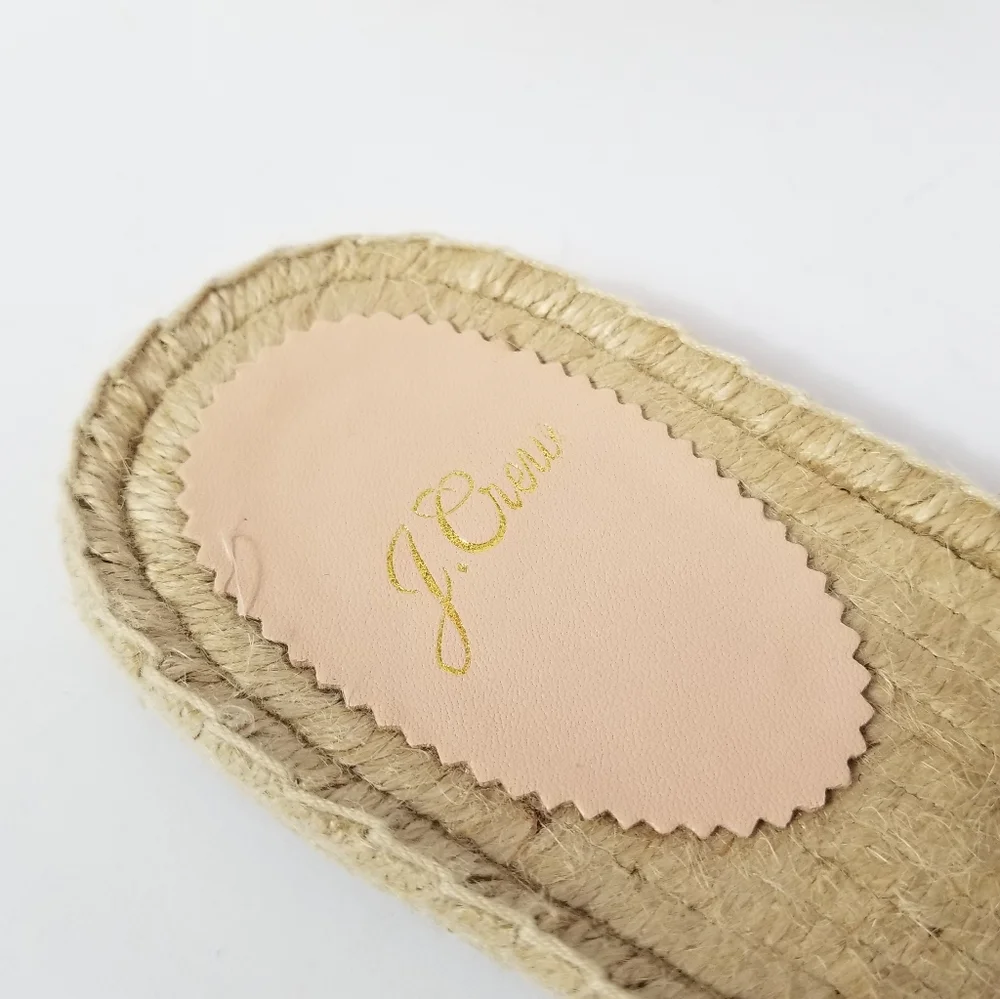 J.CREW Leopard Canvas Twisted Knot Espadrille Flats Sandal Sz 8.5 Cheetah Brown